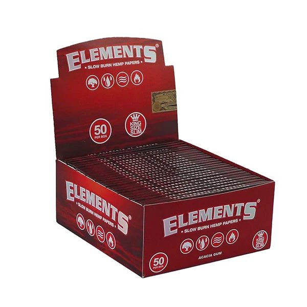 Elements Hemp Rolling Papers Kingsize - Red - Box of 24 Packs - Hydro Herb Africa