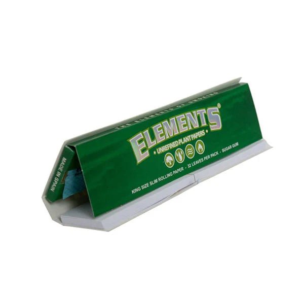 Elements Rolling Papers + Tips Kingsize - Green - Box of 24 Packs - Hydro Herb Africa