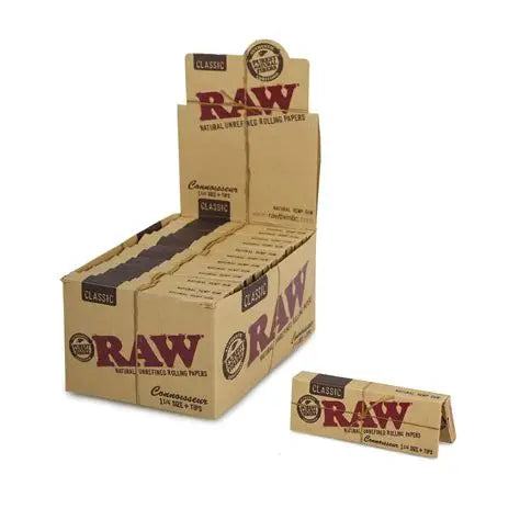 RAW Classic Connoisseur 1&1/4 + Tips - Pack of 24