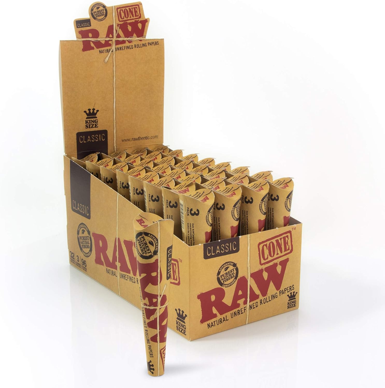 RAW Cones Kingsize - 32 Packs of 3