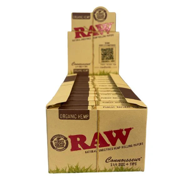 RAW Rolling Papers + Tips Organic Range - Box of 24 Packs