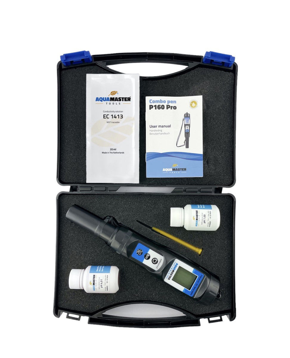 AquaMaster Tools P160 Pro Combo Pen - pH, EC, PPM, TDS, temp